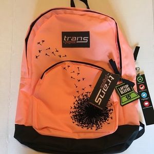 NWT Jansport Backpack Laptop Sleeve Peach Flowers